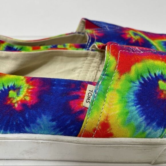 Toms Cup Sole Classics Tie Dyed Canvas Slip On Sneakers - Picture 5 of 13